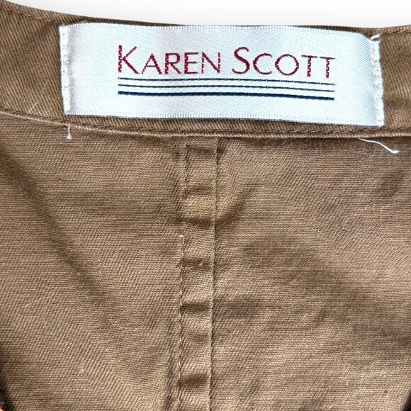 Vintage Karen Scott Tapestry Vest Circus Toys Bears Americana Vneck Size Medium - Picture 8 of 13